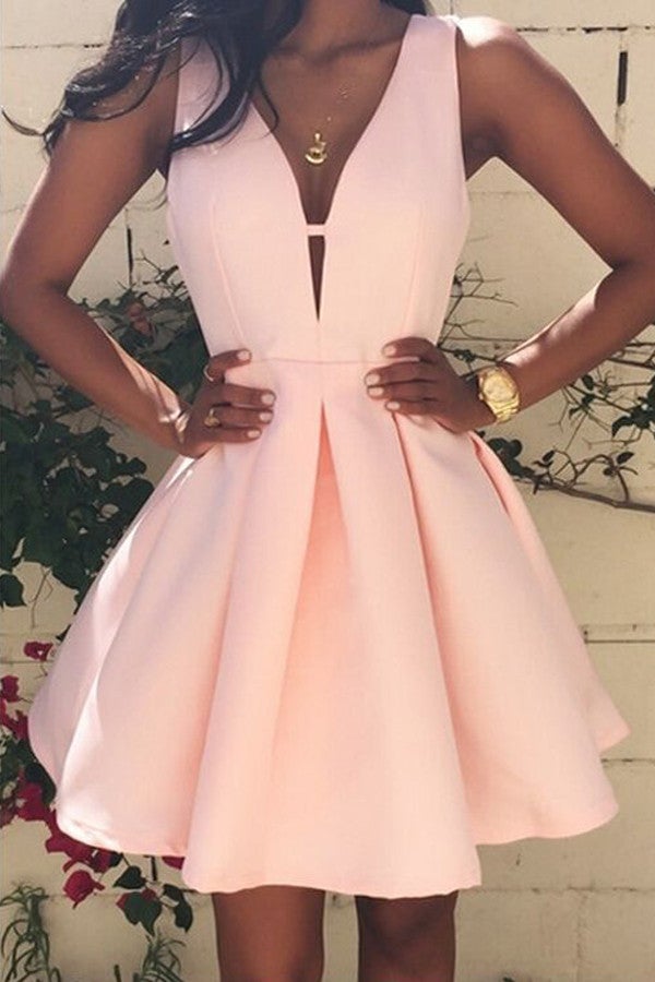 Fabulous Pink Homecoming Dresses,Satin Short Prom Dresses,Graduation Dresses