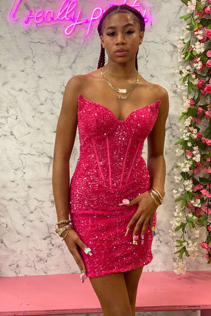 hot-pink-Cocktail-dresses-short