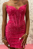 hot-pink-sequin-Cocktail-dresses-