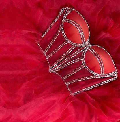 Light Pink A Line Prom Dress,Crustal Beaded Long Evening Dresses