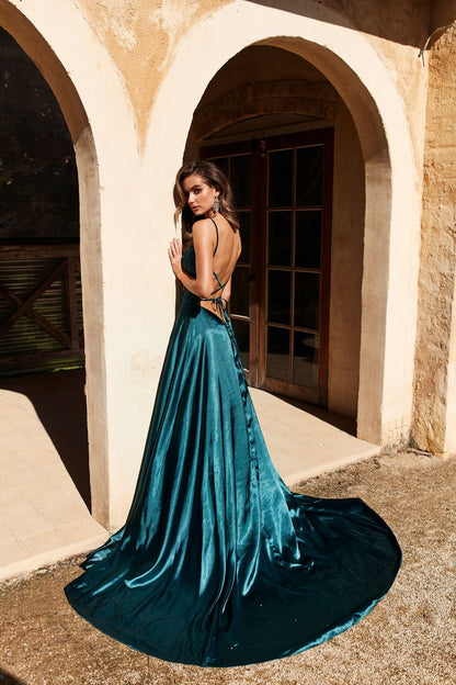 Royal Blue Prom Dresses with Long Side Slit