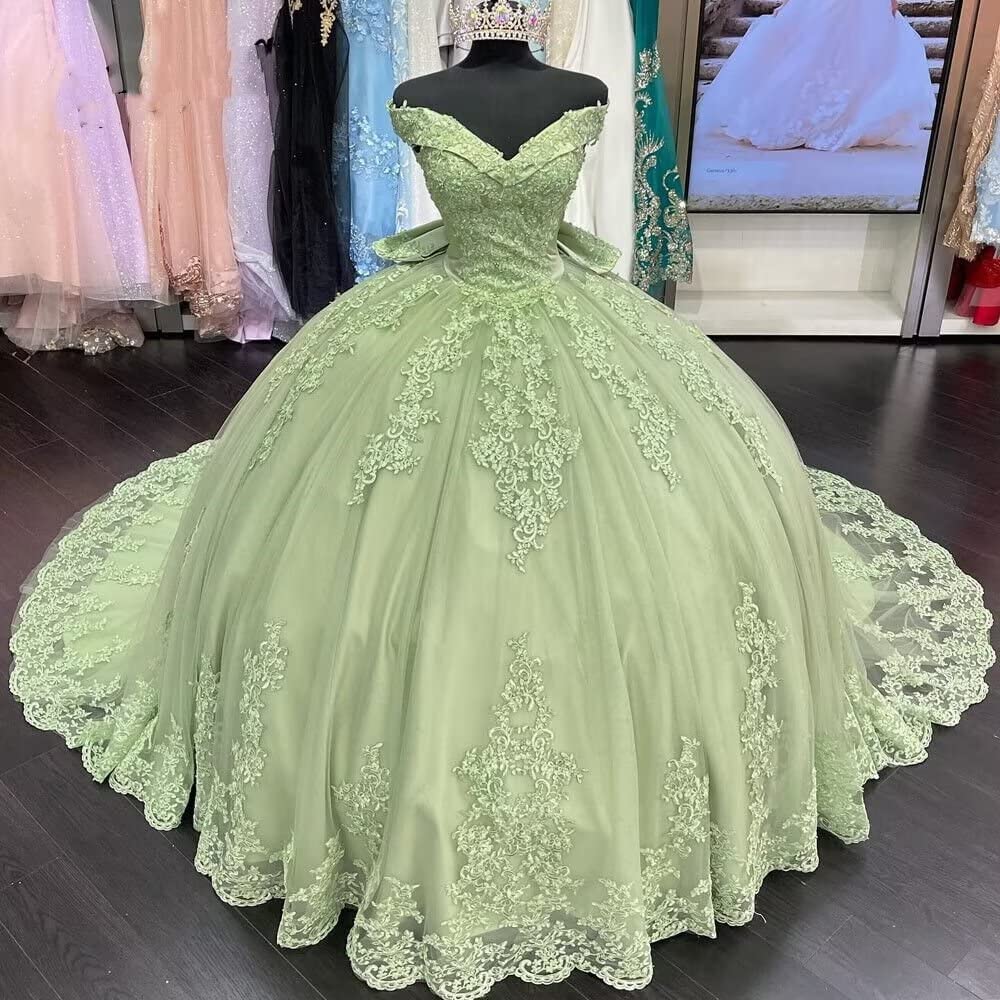 Sage Green Princess Quinceanera Dresses Sweet 16 Dress – jkprom