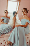Straight Off-the-shoulder Bridesmaid Long Wedding Party Dress,Wedding Guest Dress