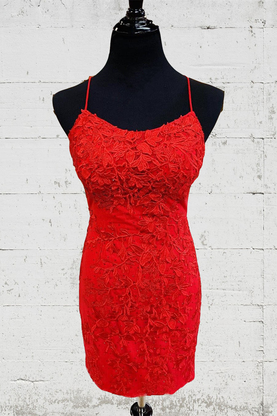 Tight-Red-Lace-Short-Homecoming-Dresses