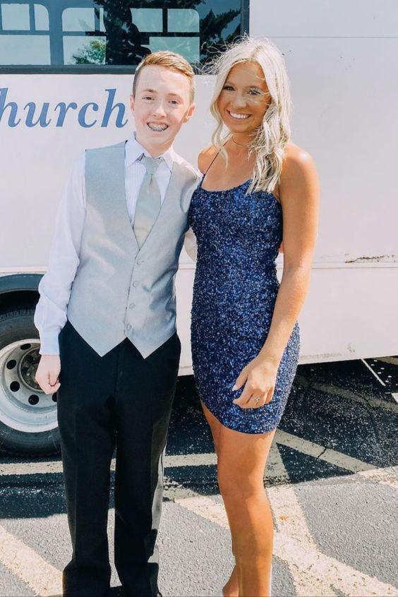 Tight Navy Blue Sequin Short Homecoming Dresses Sparkly Party Dress jkprom Tight Navy Blue Sequin Short Homecoming Dresses Sparkly Party Dress jkprom
