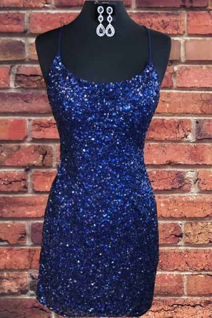 Tight Navy Blue Sequin Short Homecoming Dresses Sparkly Party Dress jkprom Tight Navy Blue Sequin Short Homecoming Dresses Sparkly Party Dress jkprom