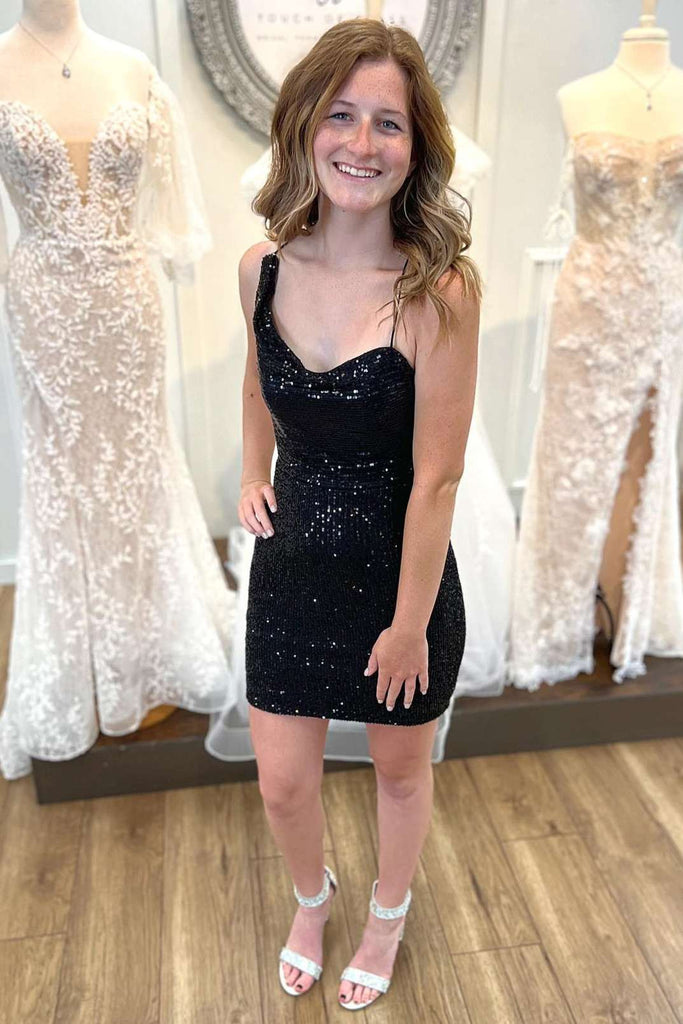 Sexy Yellow Black Splicing Satin A Line Short Homecoming Dress Cocktail Dress Y9758