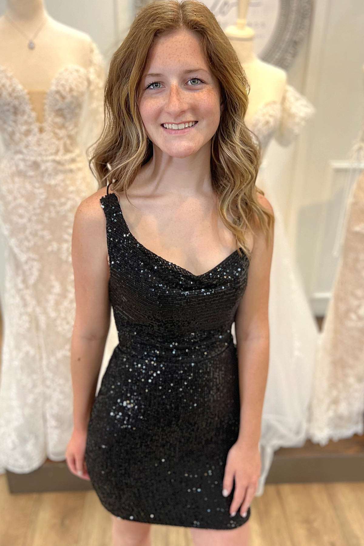 black-tight-Short-Homecoming-Dress